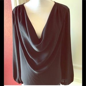 Black cowl neck blouse